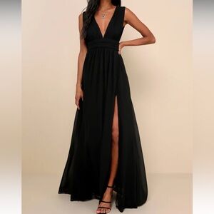 Lulus Heavenly Hues Black Maxi Dress